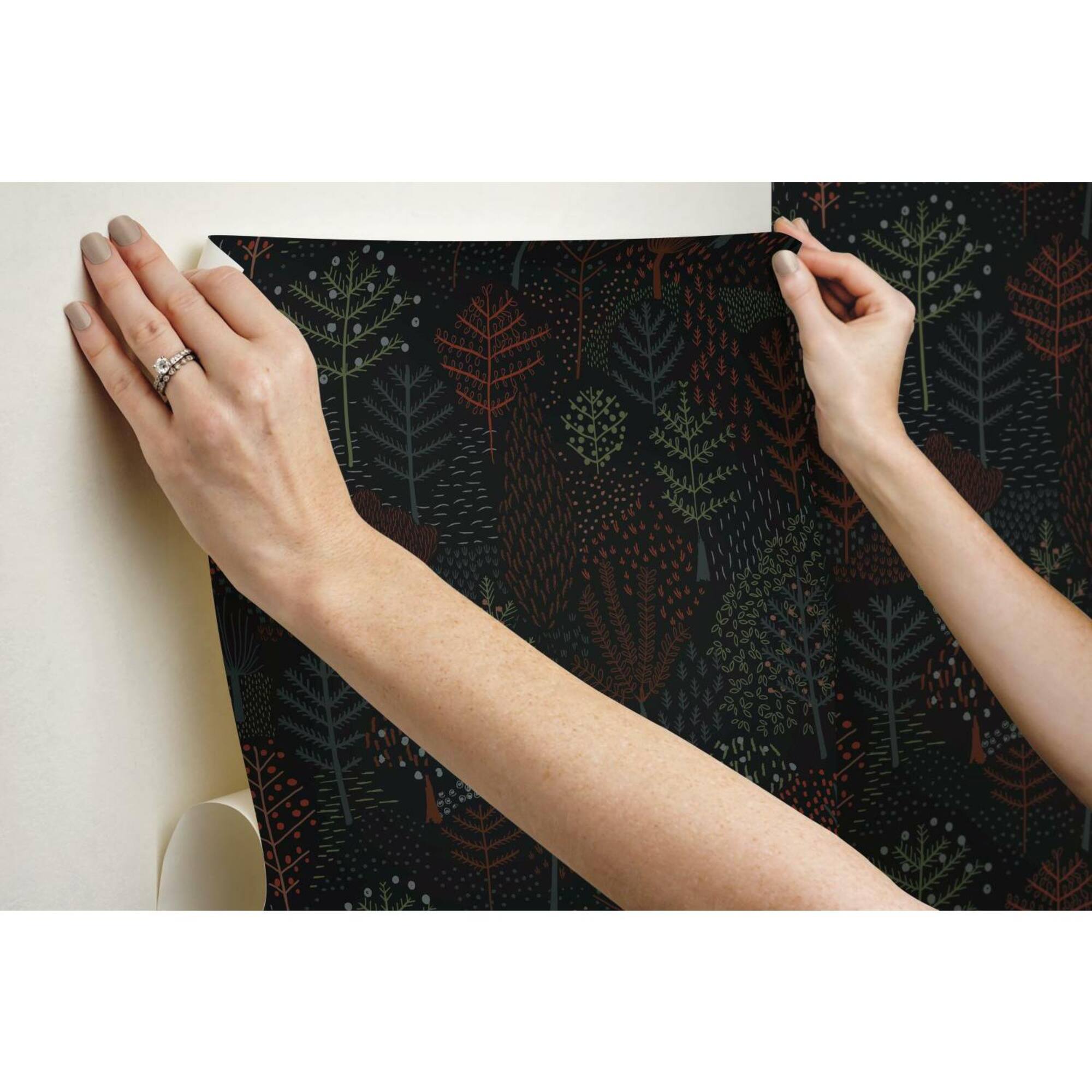 RoomMates Folklore Trees Peel & Stick Wallpaper